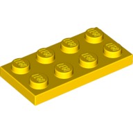 Деталь Лего Пластина 2 х 4 Цвет Желтый