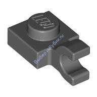 Деталь Лего Пластина 1 х 1 С Горизонтальной Защелкой Цвет Темно-Серый