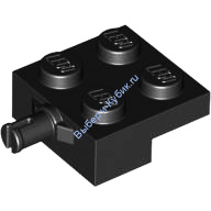 Деталь Лего Пластина 2 х 2 С Держателем Колес Цвет Черный