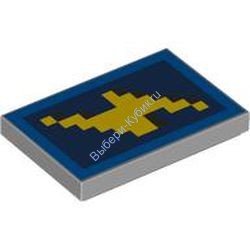 Деталь Лего Плитка 2 X 3 С Рисунком Майнкрафт Цвет Светло-Серый