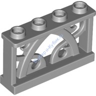 Деталь Лего Забор 1 х 4 х 2 Декоративный С 4 Штырьками Цвет Светло-Серый