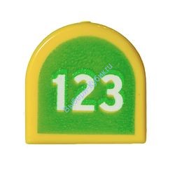 Деталь Лего Плитка 1 х 1 Полукруг с Рисунком Цвет Желтый