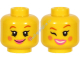 Деталь Лего Голова Минифигурки Женская Двухсторонняя Цвет Желтый