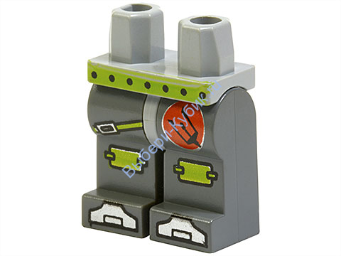 Деталь Лего Ноги С Рисунком Цвет Светло-Серый