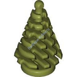 Деталь Лего Ель Малая 2 х 2 х 4 Цвет Оливковый Зеленый