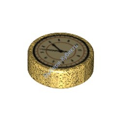 Деталь Лего Плитка Круглая 1 х 1 С Рисунком Цвет Перламутрово-Золотой