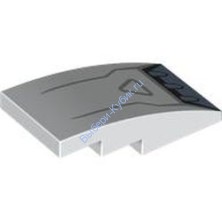 Деталь Лего Скос Изогнутый 4 х 2 С Рисунком Цвет Белый