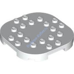 Деталь Лего Пластина 6 x 6 С Закругленными Углами И 4 Ножками Цвет Белый