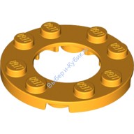 Деталь Лего Пластина Круглая 4 х 4 С 2 х 2 Отверстием Цвет Ярко-Светло-Оранжевый