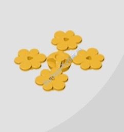 Деталь Аналог Совместимый С Лего Цветок Маленький 4 Шт Цвет Ярко-Светло-Оранжевый