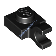 Деталь Лего Пластина 1 х 1 С Горизонтальной Защелкой Цвет Черный
