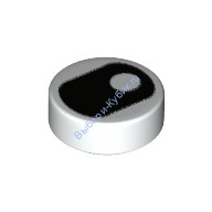 Деталь Лего Плитка Круглая 1 х 1 С Рисунком Цвет Белый