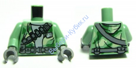 Деталь Лего Торс С Рисунком Цвет Песочно-Зеленый