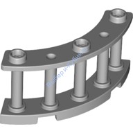 Деталь Лего Забор 4 х 4 х 2 Закругленный Из Прутьев С 3 Штырьками Цвет Светло-Серый