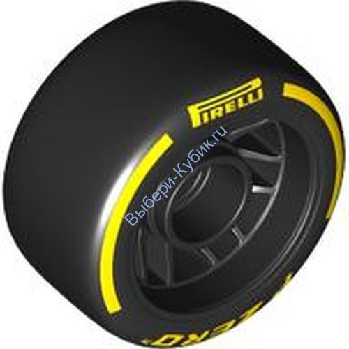 Деталь Лего Колесо С Диском 24 x 12 С24 x 13,4 С Гладкой Шиной С Рисунком Цвет Черный