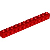 Деталь Лего Техник Кубик 1 х 12 С Отверстиями Цвет Красный