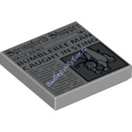 Деталь Лего Плитка 2 х 2 с Газетой Цвет Светло-Серый