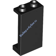 Деталь Лего Панель 1 х 2 х 3 С Боковыми Усилителями - Полые Штырьки Цвет Черный