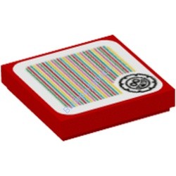 Деталь Лего Плитка 2 х 2 С Рисунком Цвет Красный