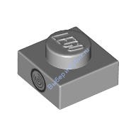 Деталь Лего Пластина 1 х 1 С Декором Цвет Светло-Серый