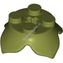Деталь Лего Кубик Круглый 2 х 2 С 4 Лепестками И Отверстием Под Ось Цвет Оливковый Зеленый