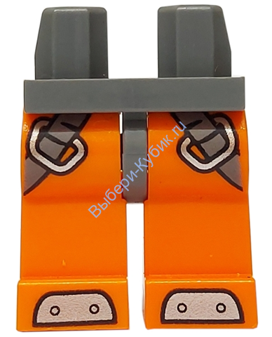 Деталь Лего Ноги С Рисунком Цвет Темно-Серый