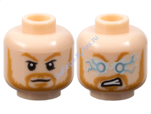 Деталь Лего Голова Минифигурки Двусторонняя Цвет Светло-Телесный