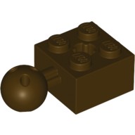 Деталь Лего Техник Кубик Модифицированный 2 х 2 С Шаром И Отверстием Под Ось Цвет Темно-Коричневый