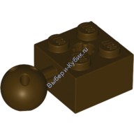 Деталь Лего Техник Кубик Модифицированный 2 х 2 С Шаром И Отверстием Под Ось Цвет Темно-Коричневый