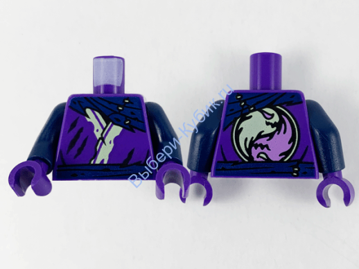Деталь Лего Торс С Рисунком Цвет Темно-Фиолетовый