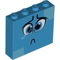 Деталь Лего Кубик С Рисунком 1 x 4 x 3 Цвет Темно-Лазурный