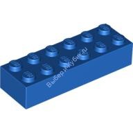 Деталь Лего Кубик 2 х 6 Цвет Синий