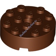 Деталь Лего Кубик Круглый 4 х 4 С Отверстием Цвет Коричневый