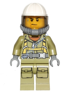 Минифигурка Лего Сити - Исследователь вулканов - Рабочий-cty0682