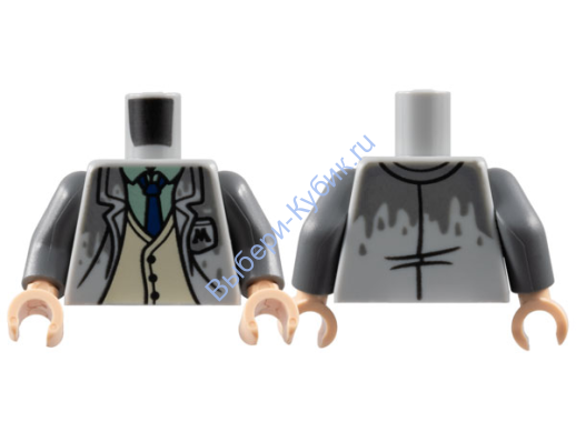Деталь Лего Торс С Рисунком Цвет Светло-Серый