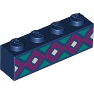 Деталь Лего Кубик С Рисунком 1 х 4  Рециркуляция Цвет Темно-Синий