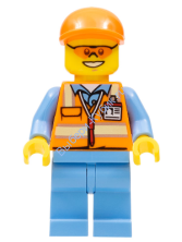 Минифигурка Лего Сити - Рабочий (ноги скол)