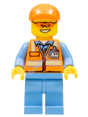 Минифигурка Лего Сити - Рабочий (ноги скол)