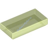 Деталь Лего Плитка 1 х 2 С Желобком Цвет Светящийся в Темноте Прозрачный