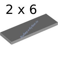 Деталь Лего Плитка 2 х 6 Цвет Светло-Серый