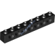 Деталь Лего Техник Кубик 1 х 8 С Отверстиями Цвет Черный