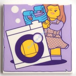 Деталь Лего Плитка 6 х 6 С Рисунком Цвет Белый