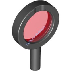 Деталь Лего Увеличительное Стекло С Прозрачной-Красной Линзой Цвет Черный