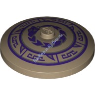 Деталь Лего Тарелка (Радар) 4 х 4 Перевернутая С Закрытым Штырьком С Рисунком Цвет Темно-Песочный