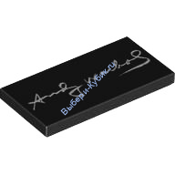 Деталь Лего Плитка 2 х 4 С Декором Цвет Черный