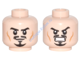 Деталь Лего Голова Минифигурки Двусторонняя Цвет Светло-Телесный
