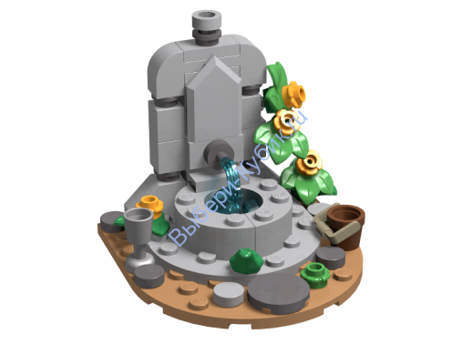 Набор Деталей Лего От Выбери Кубик ФОНТАН Серый