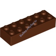 Деталь Лего Кубик 2 х 6 Цвет Коричневый