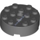 Деталь Лего Кубик Круглый 4 х 4 С Отверстием Цвет Темно-Серый