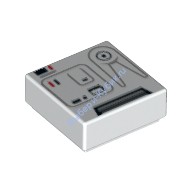 Деталь Лего Плитка 1 х 1 с Рисунком Рюкзака Снежного Штурмовика Цвет Белый